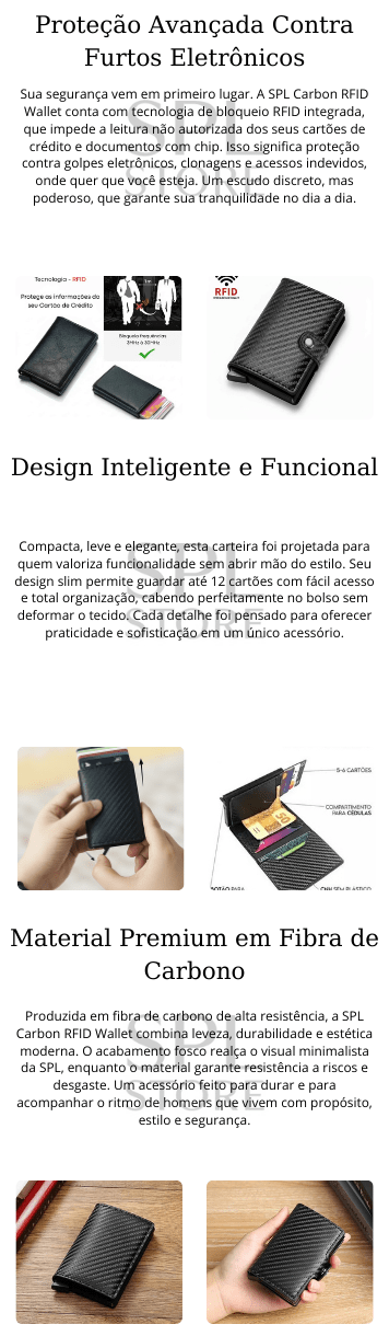 Carteira Carbono RFID